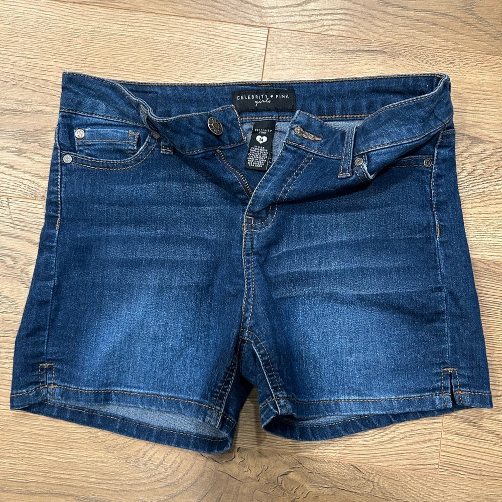 Celebrity Pink Dark Blue Denim Shorts